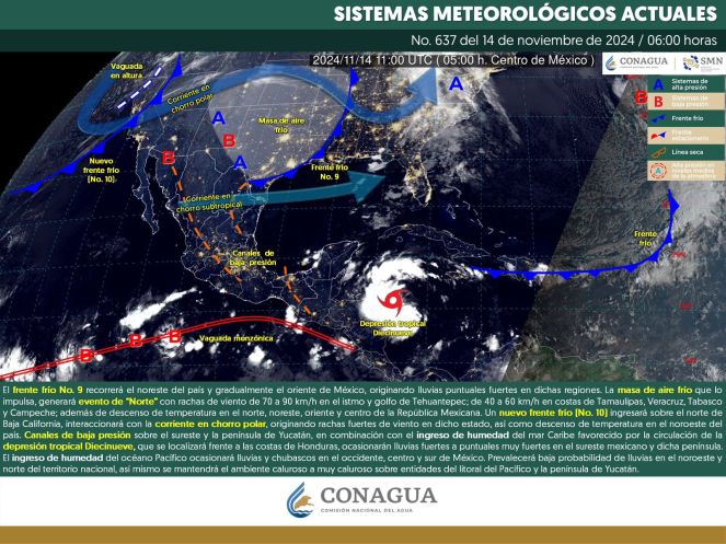 Clima hoy en Cancún y Quintana Roo: Fuertes lluvias por depresión tropical