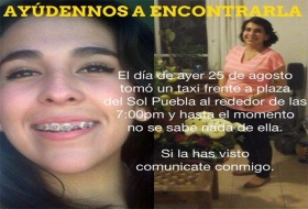 Difunden imagen de joven desaparecida