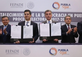 Se firmó un convenio de trabajo para el Blindaje Electoral con la FEPADE