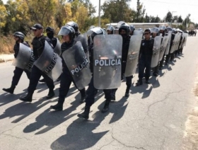 Equipo antimotines resguardó la zona de conflicto 