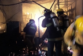 Bomberos auxiliaron en las labores 